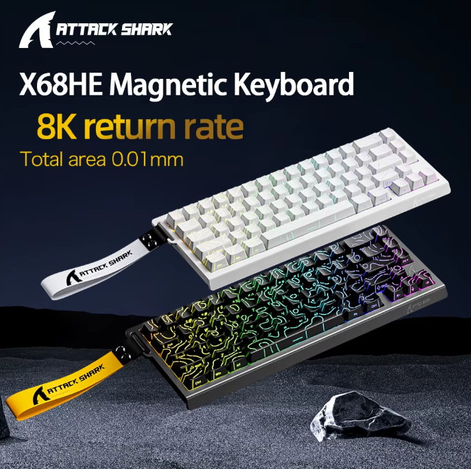 Attack Shark X68 Pro HE — Clavier Mécanique Magnétique 60% pour Gaming Compétitif