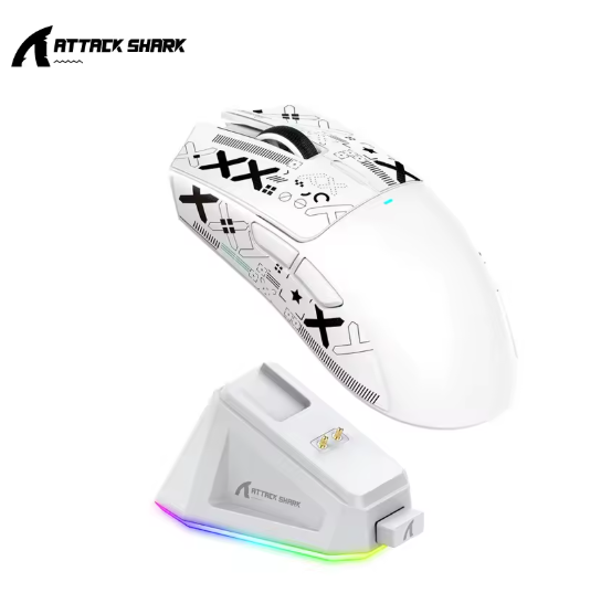 Attack Shark X11 — Souris Gaming Sans Fil RGB avec Station de Charge Magnétique