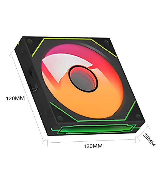 Ventilateur PC ARGB 120mm Effet Miroir | PWM 4 Broches | 1800 RPM | Silencieux 26 dB